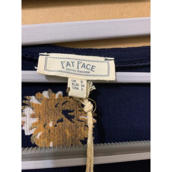 Fat Face ADELE Twilight Blooms Blouse Steel Blue Sz 2 NWT - Picture 9 of 13